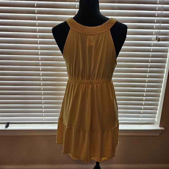 Marciano Mustard Woven Detail Dress - Picture 4 of 9